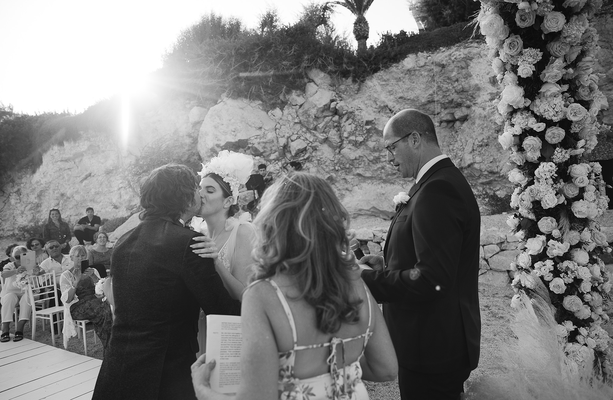 Emotional seaside wedding ceremony of Kosmas and Jacqueline at Proteas Blue Resort, Samos.