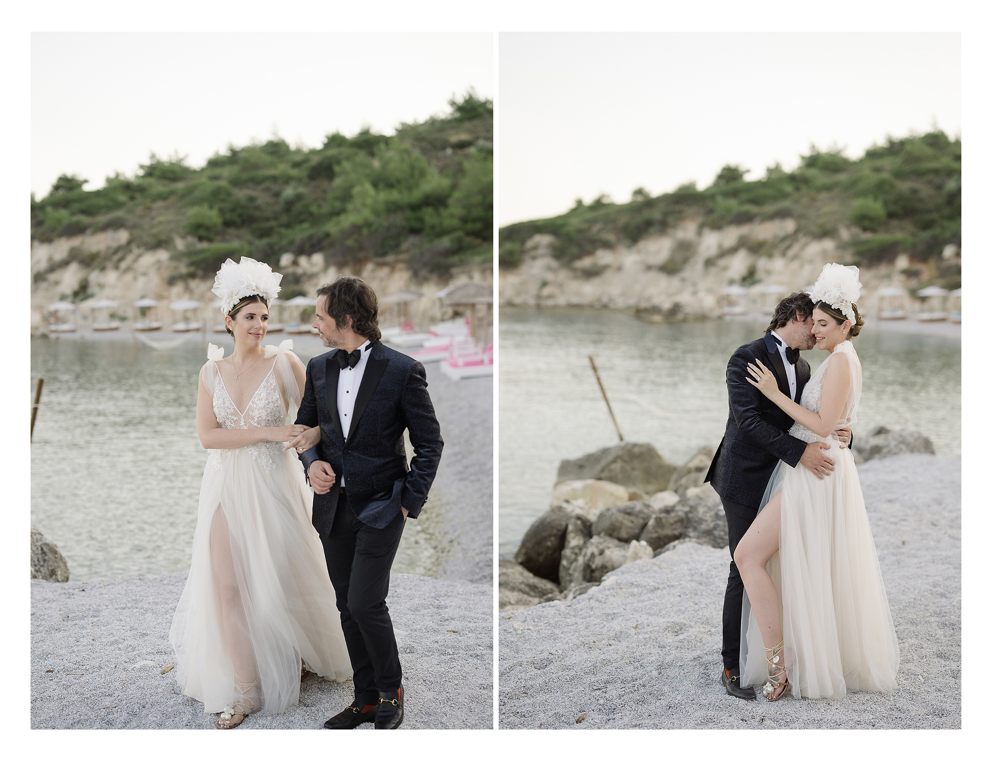 Timeless portrait of Jacqueline and Kosmas by their Samos Wedding Photographer.
