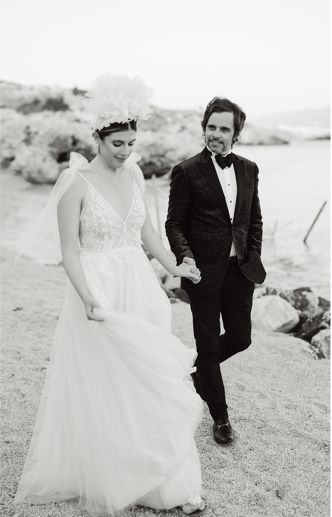 Timeless portrait of Jacqueline and Kosmas by their Samos Wedding Photographer.