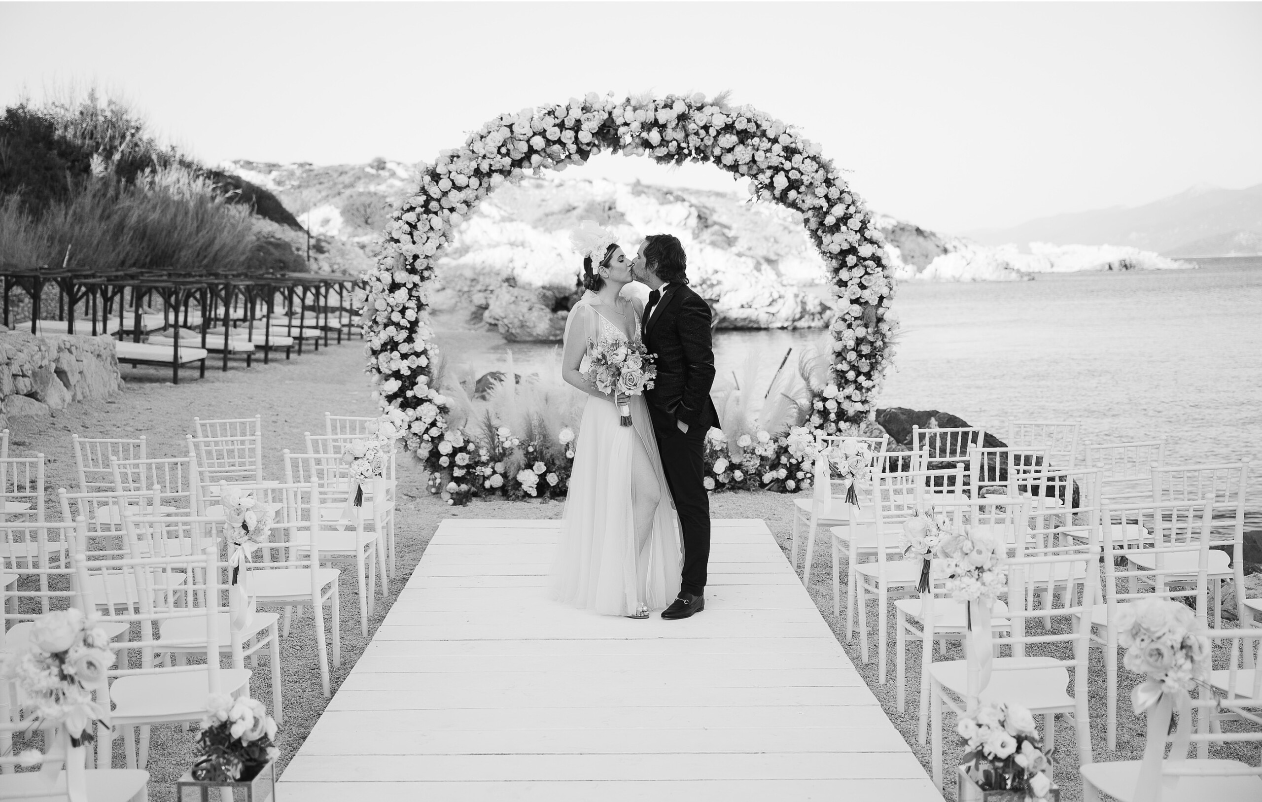 Timeless portrait of Jacqueline and Kosmas by their Samos Wedding Photographer