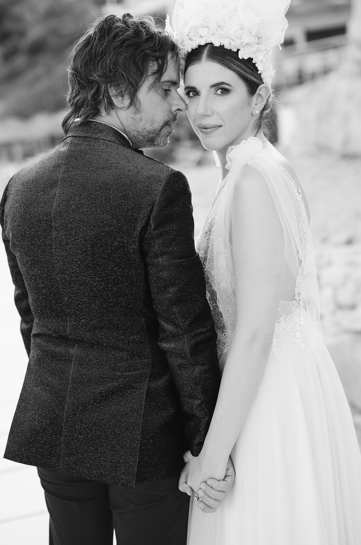Timeless portrait of Jacqueline and Kosmas by their Samos Wedding Photographer.